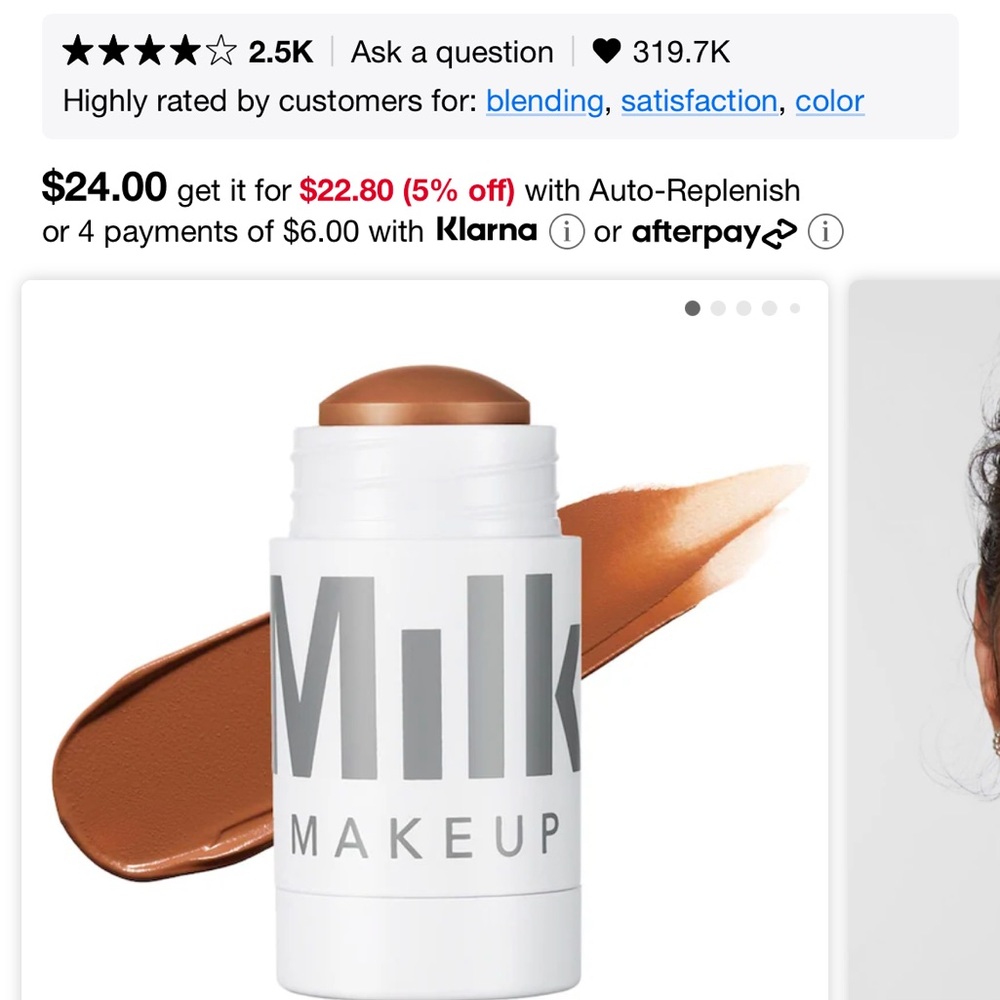 Milk Makeup Tan Bronzer Stick for Contour